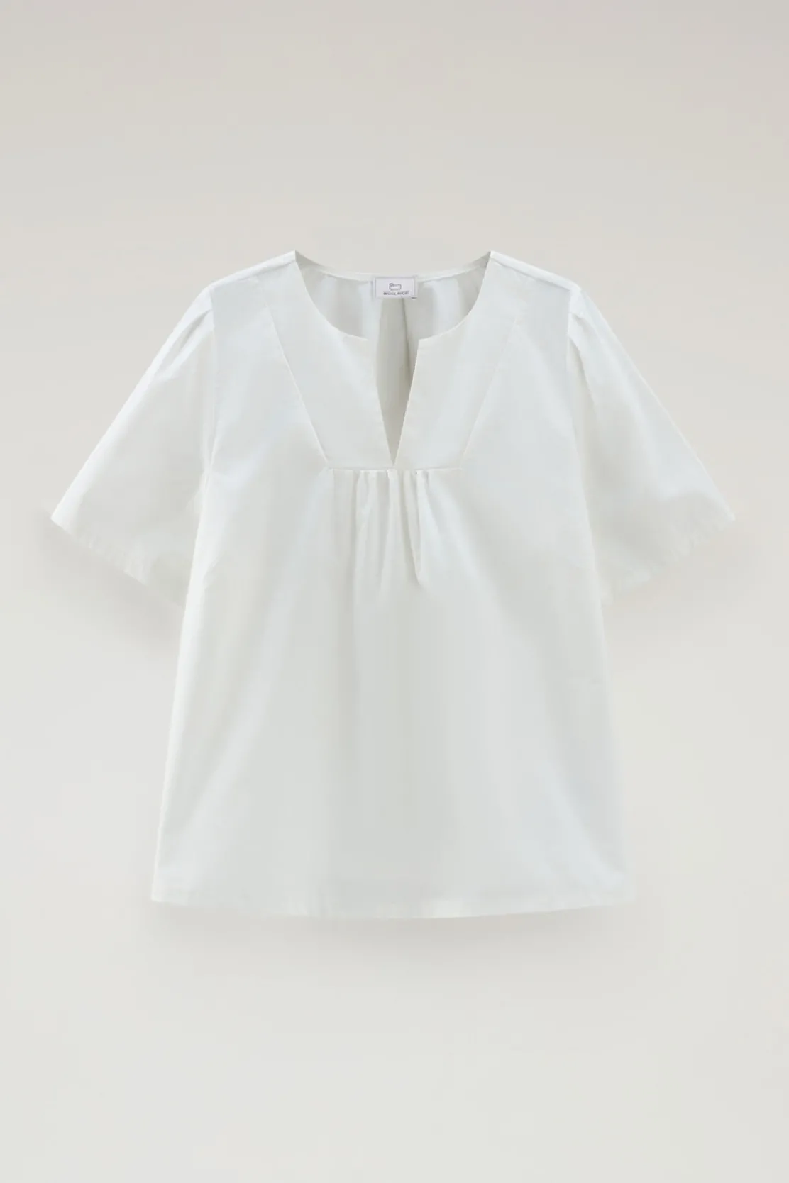 Camicie e giacche a camicia>Woolrich Blusa In Popeline Di Puro Cotone Plaster White