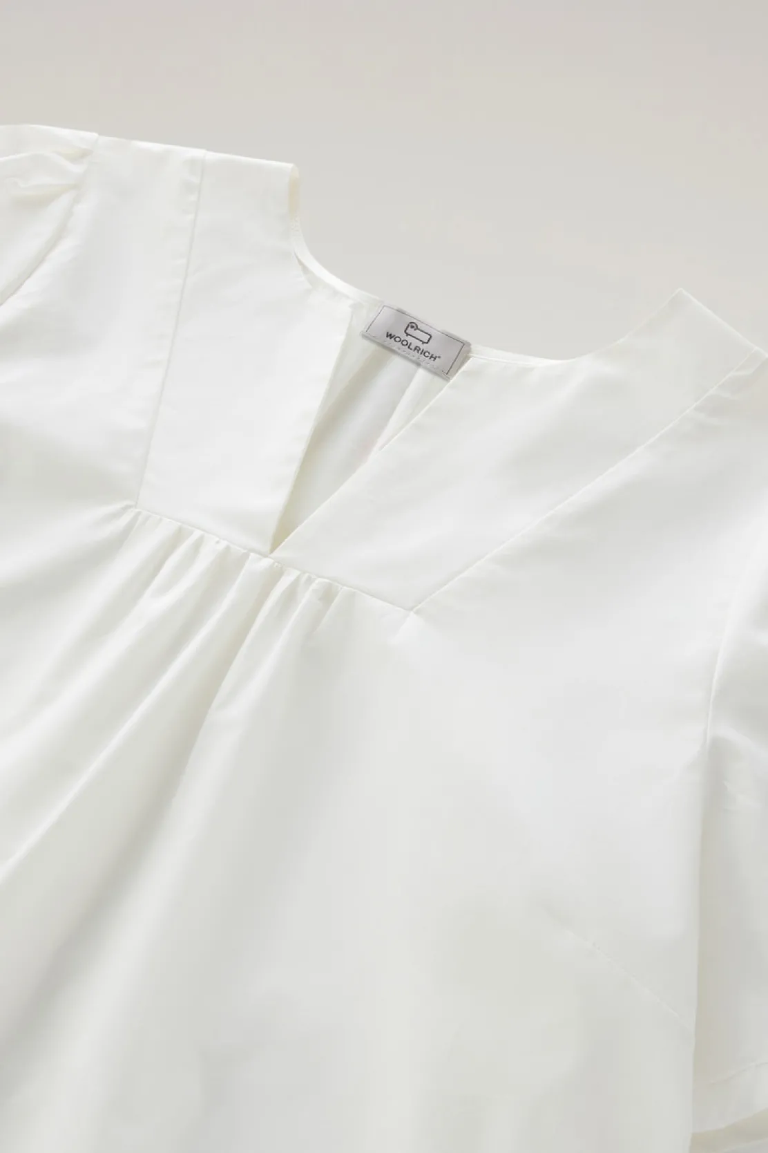 Camicie e giacche a camicia>Woolrich Blusa In Popeline Di Puro Cotone Plaster White