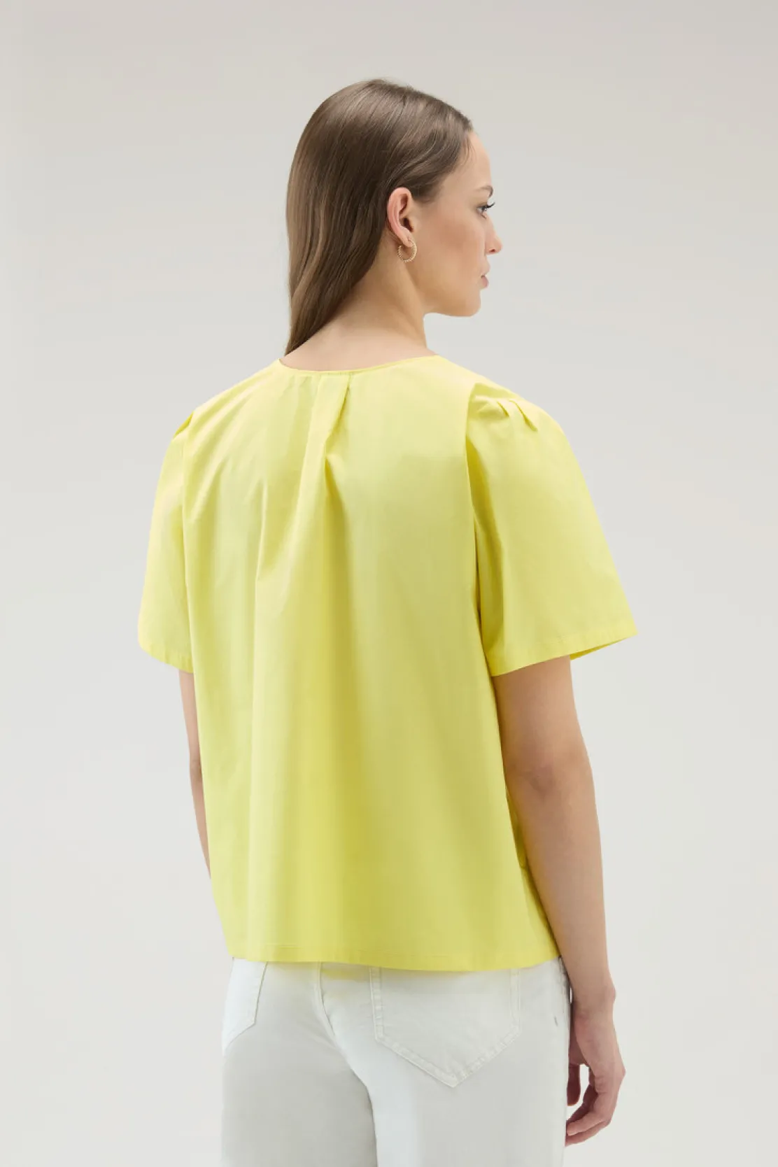 Camicie e giacche a camicia>Woolrich Blusa In Popeline Di Puro Cotone Sunny Lemon