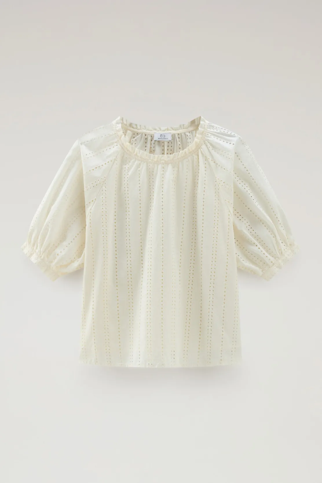 Camicie e giacche a camicia>Woolrich Blusa In Puro Cotone Ricamato Plaster White
