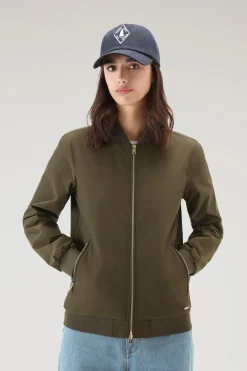 Bomber>Woolrich Bomber Charlotte In Urban Touch Dark Green