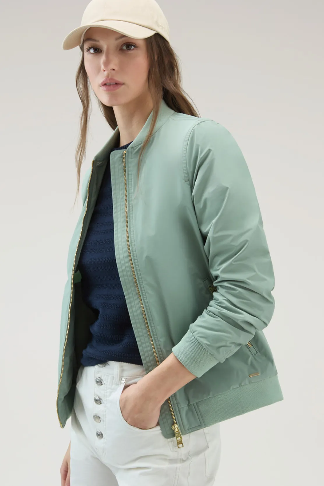 Bomber>Woolrich Bomber Charlotte In Urban Touch Sage