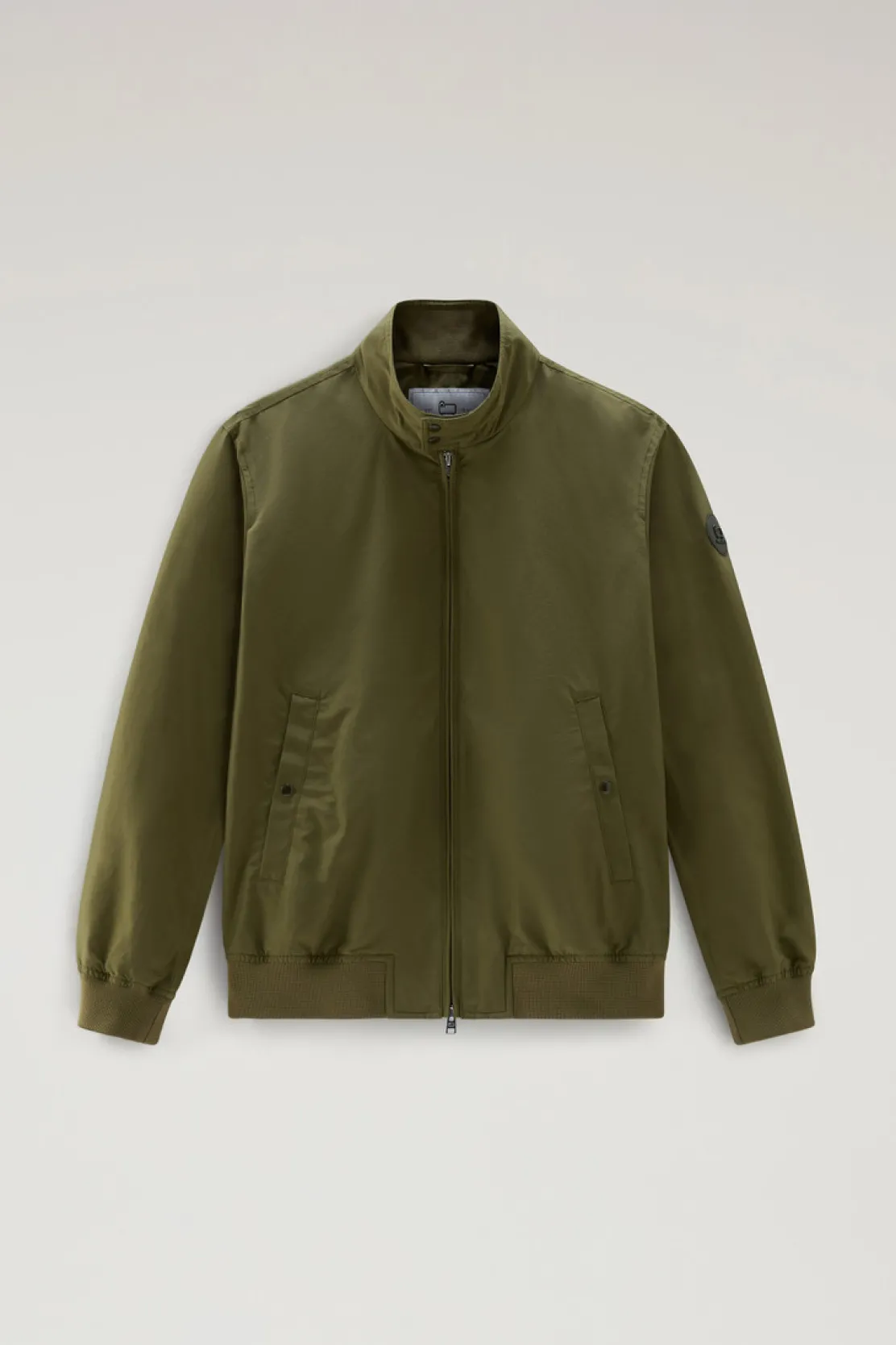 Bomber>Woolrich Bomber Cruiser In Ramar Cloth Con Collo Alto Lake Olive