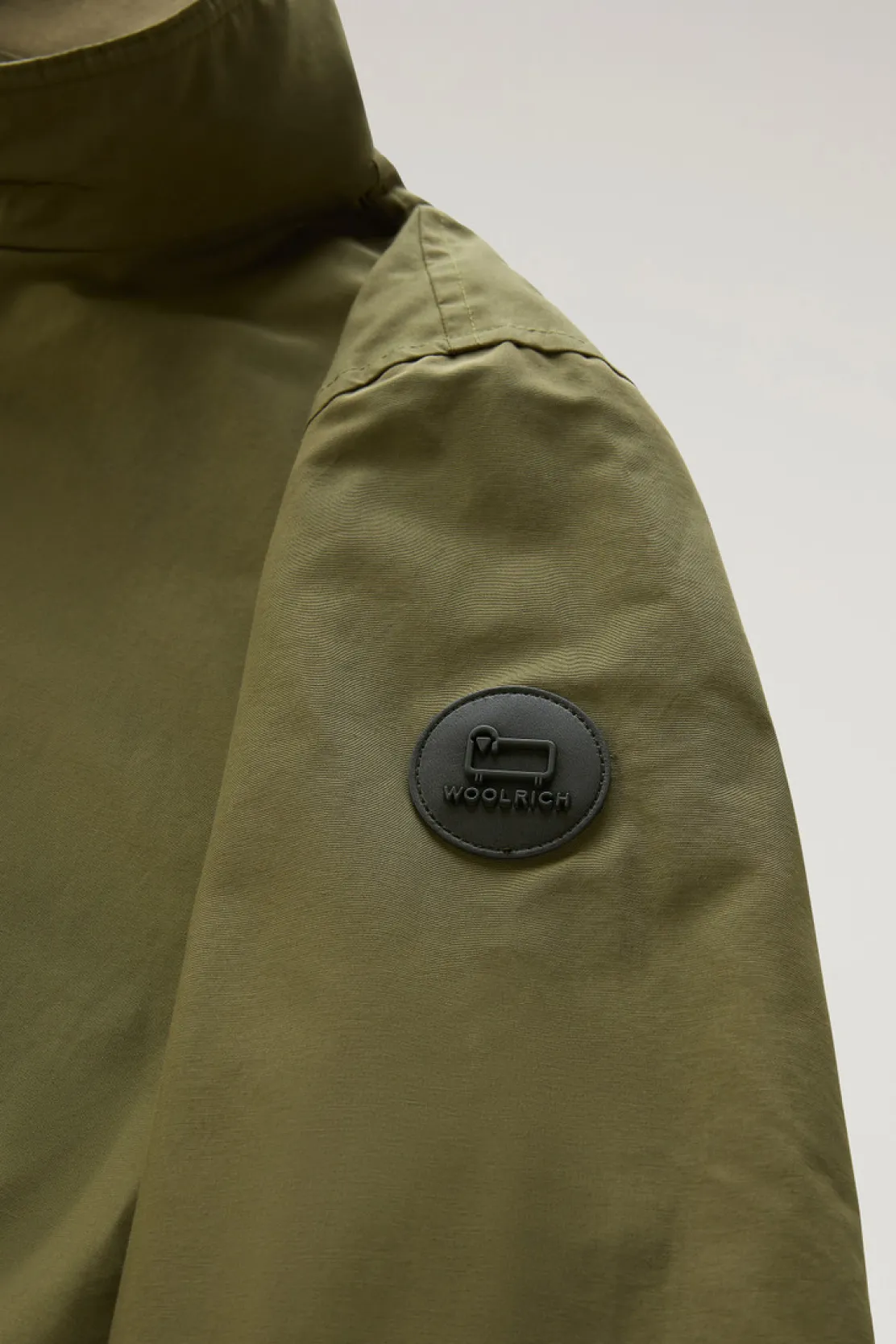 Bomber>Woolrich Bomber Cruiser In Ramar Cloth Con Collo Alto Lake Olive