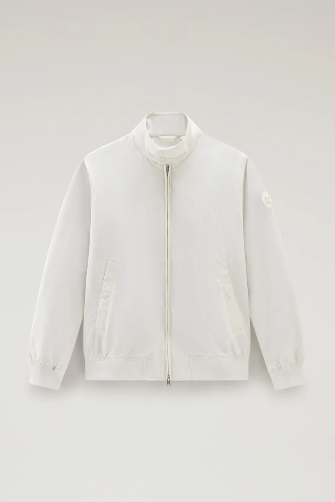 Bomber>Woolrich Bomber Cruiser In Ramar Cloth Con Collo Alto Stone