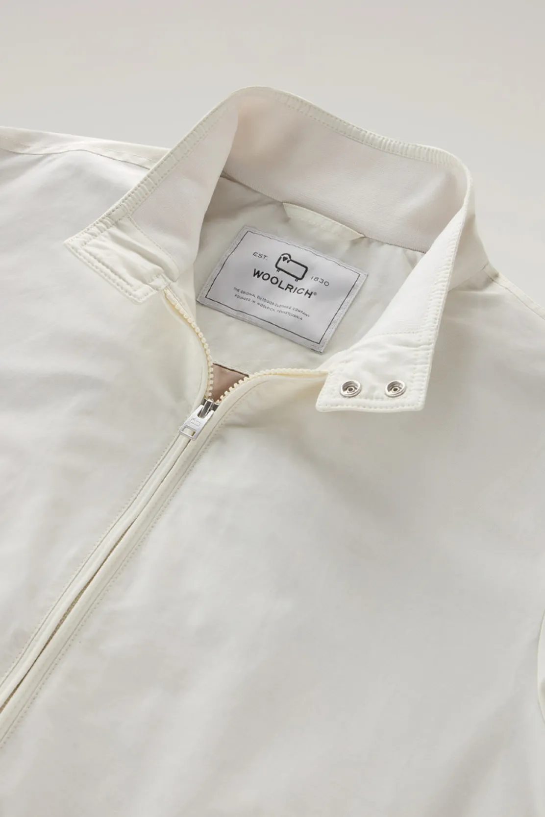 Bomber>Woolrich Bomber Cruiser In Ramar Cloth Con Collo Alto Stone