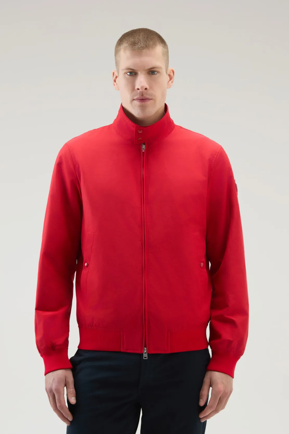 Bomber>Woolrich Bomber Cruiser In Ramar Cloth Con Collo Alto Sky Red