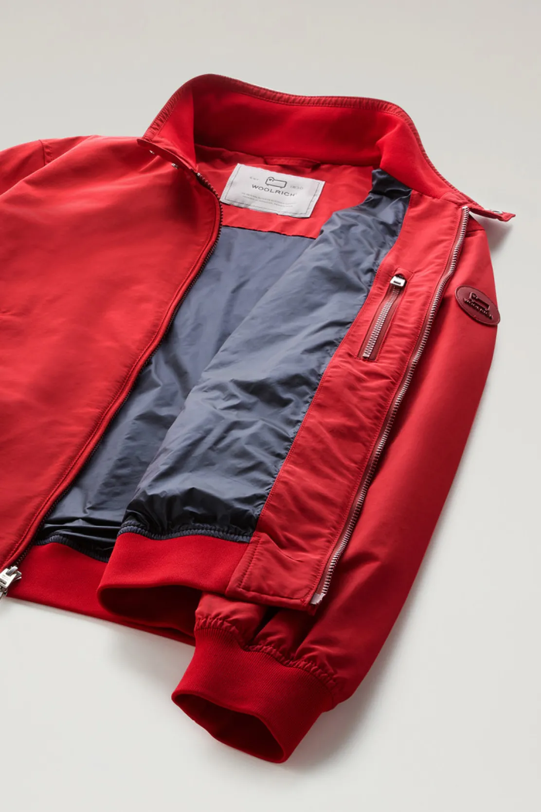 Bomber>Woolrich Bomber Cruiser In Ramar Cloth Con Collo Alto Sky Red
