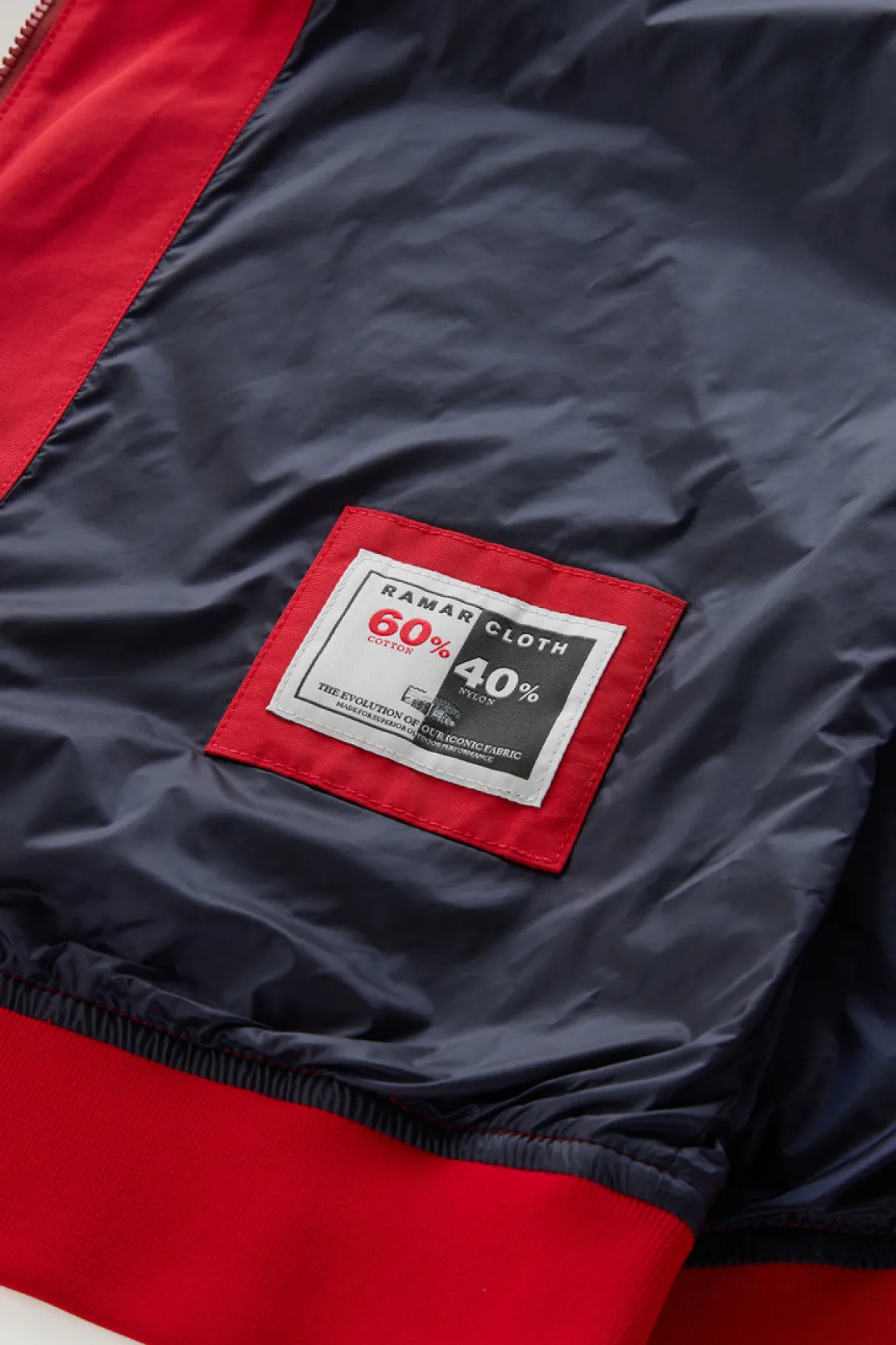 Bomber>Woolrich Bomber Cruiser In Ramar Cloth Con Collo Alto Sky Red