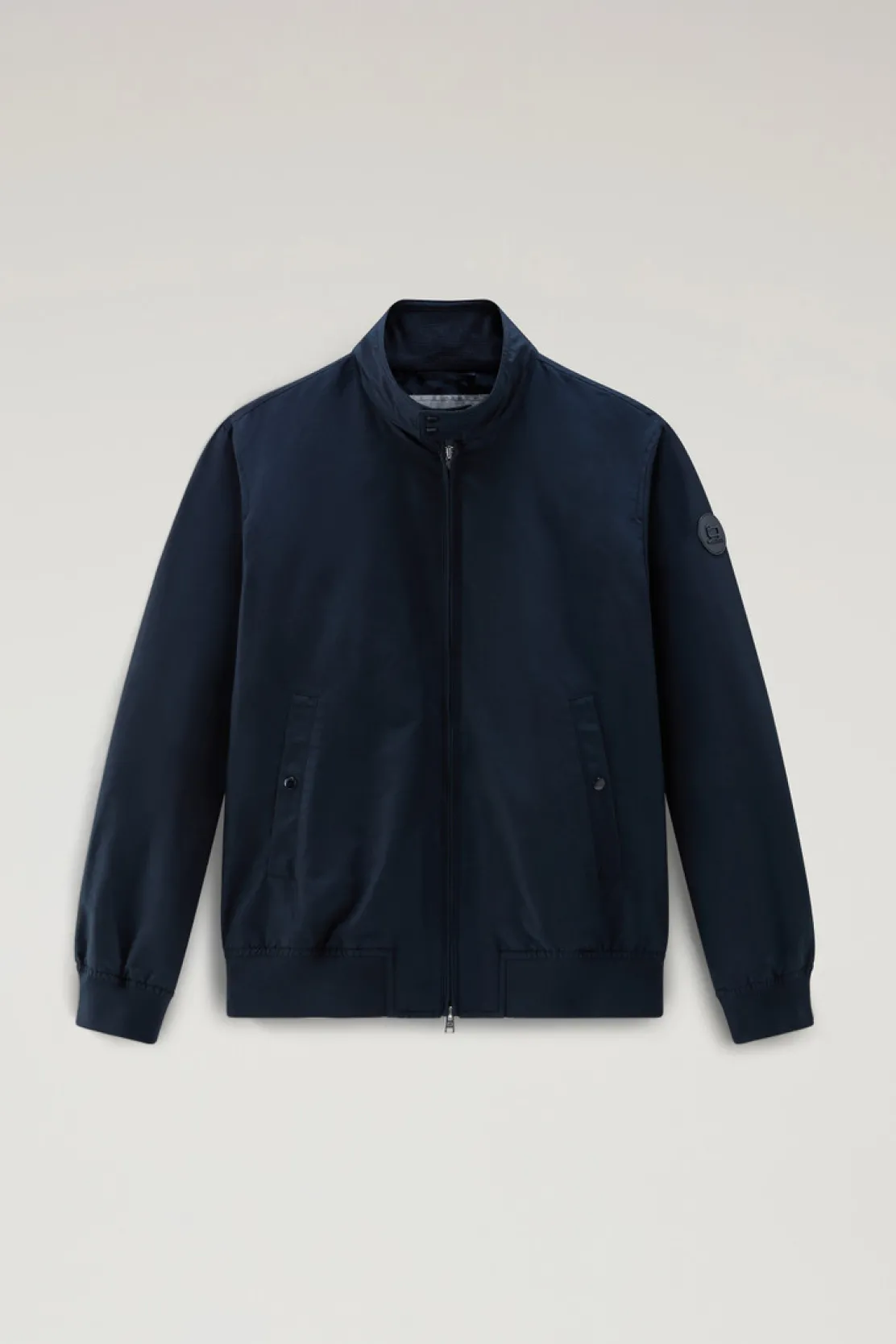 Bomber>Woolrich Bomber Cruiser In Ramar Cloth Con Collo Alto Melton Blue