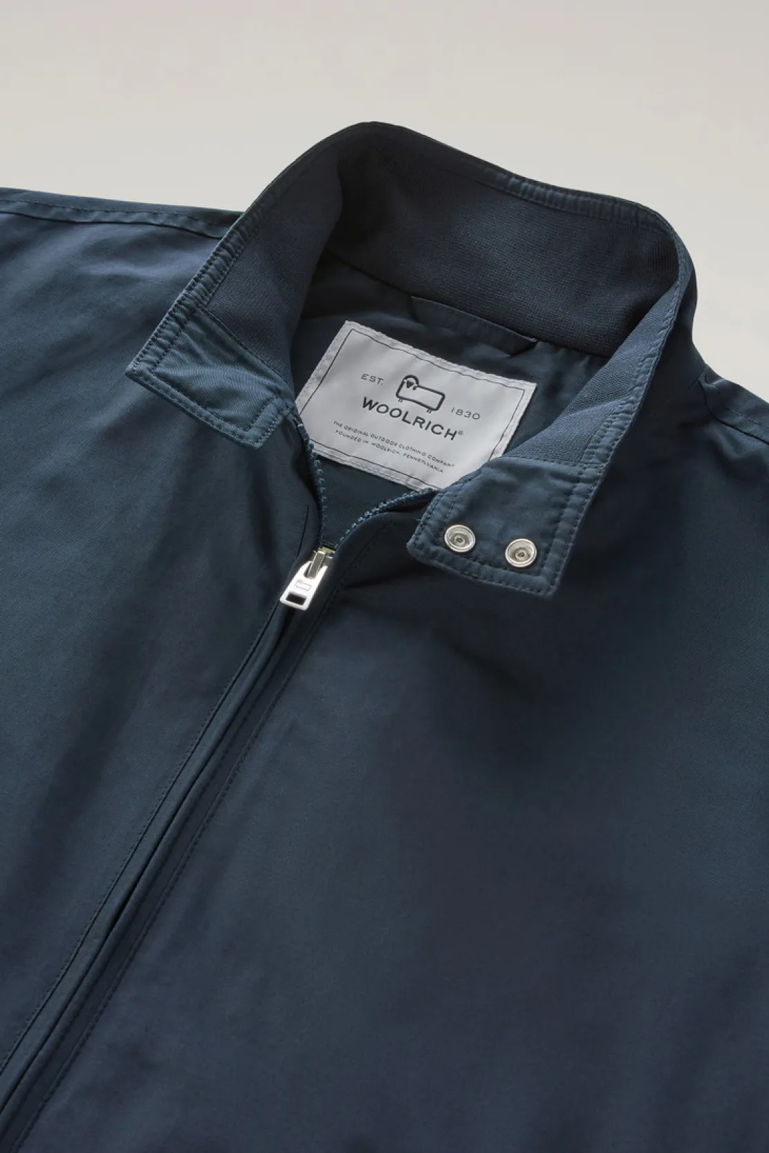 Bomber>Woolrich Bomber Cruiser In Ramar Cloth Con Collo Alto Melton Blue