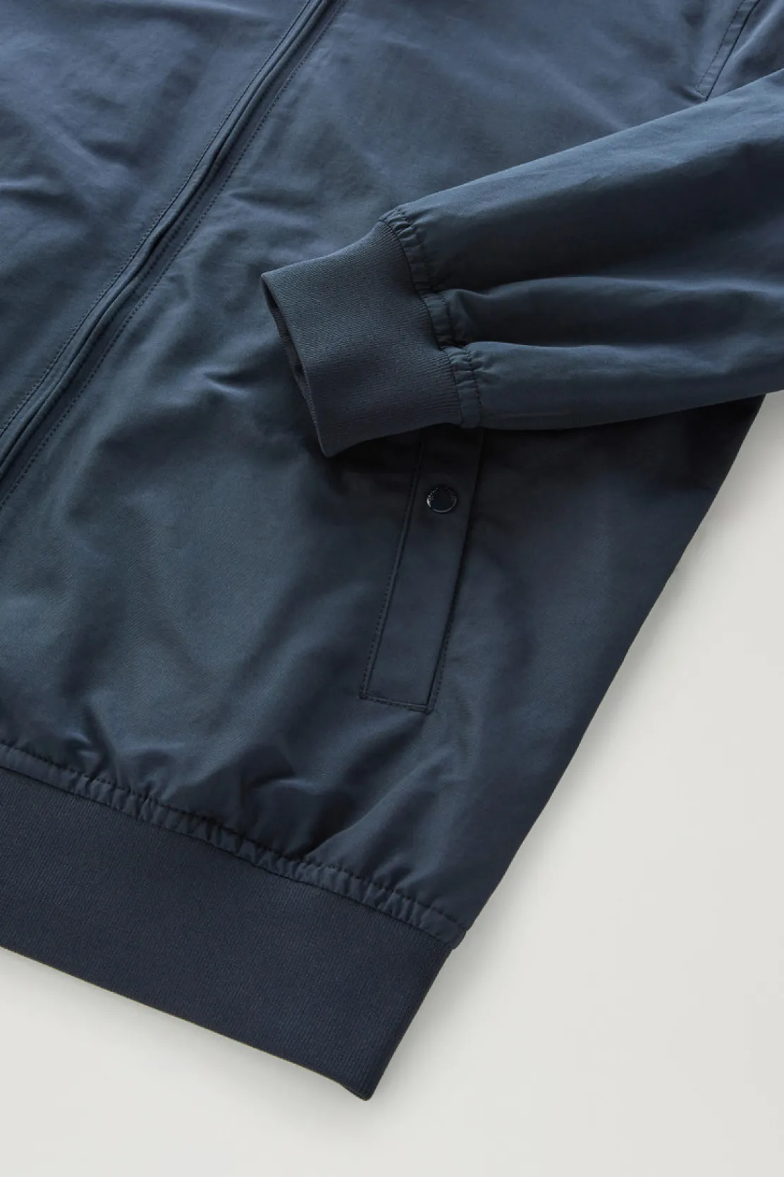 Bomber>Woolrich Bomber Cruiser In Ramar Cloth Con Collo Alto Melton Blue