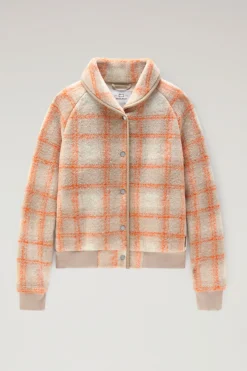 Bomber>Woolrich Bomber Gentry In Misto Lana Con Motivo A Quadri Gold Check