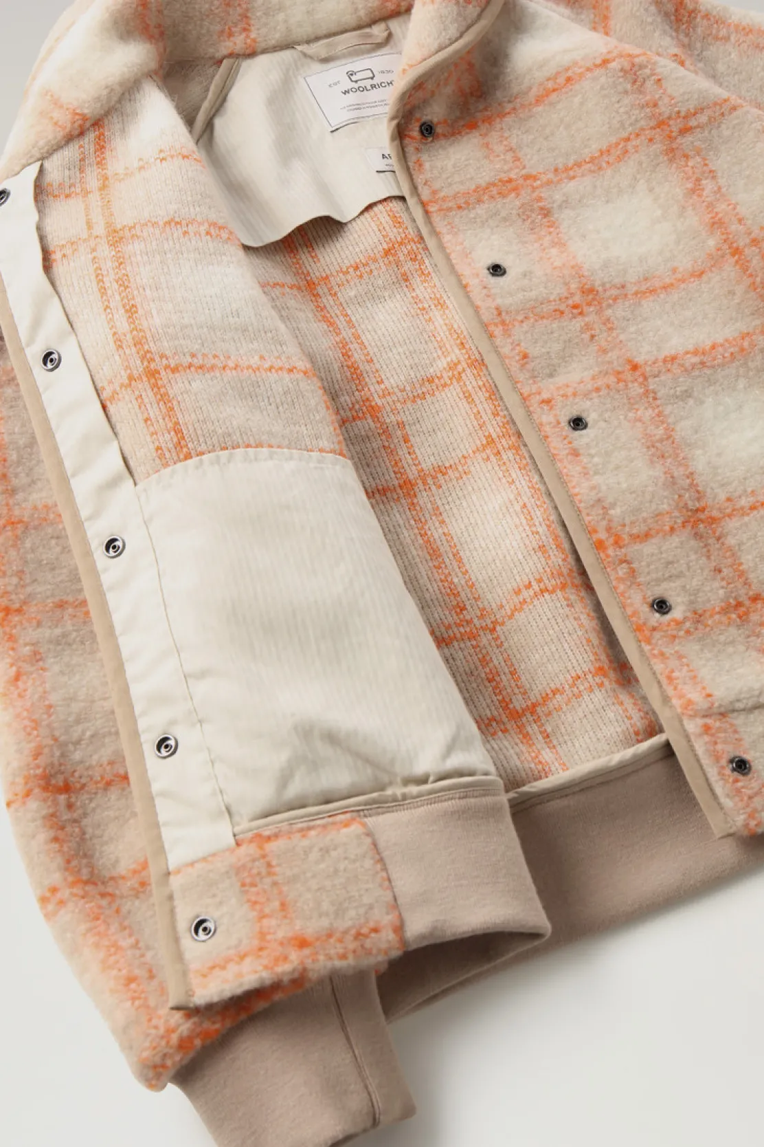 Bomber>Woolrich Bomber Gentry In Misto Lana Con Motivo A Quadri Gold Check