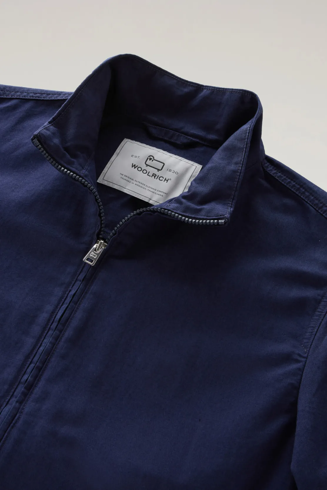 Bomber>Woolrich Bomber In Misto Cotone E Lino Maritime Blue