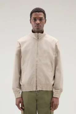 Bomber>Woolrich Bomber In Misto Cotone E Lino Rope