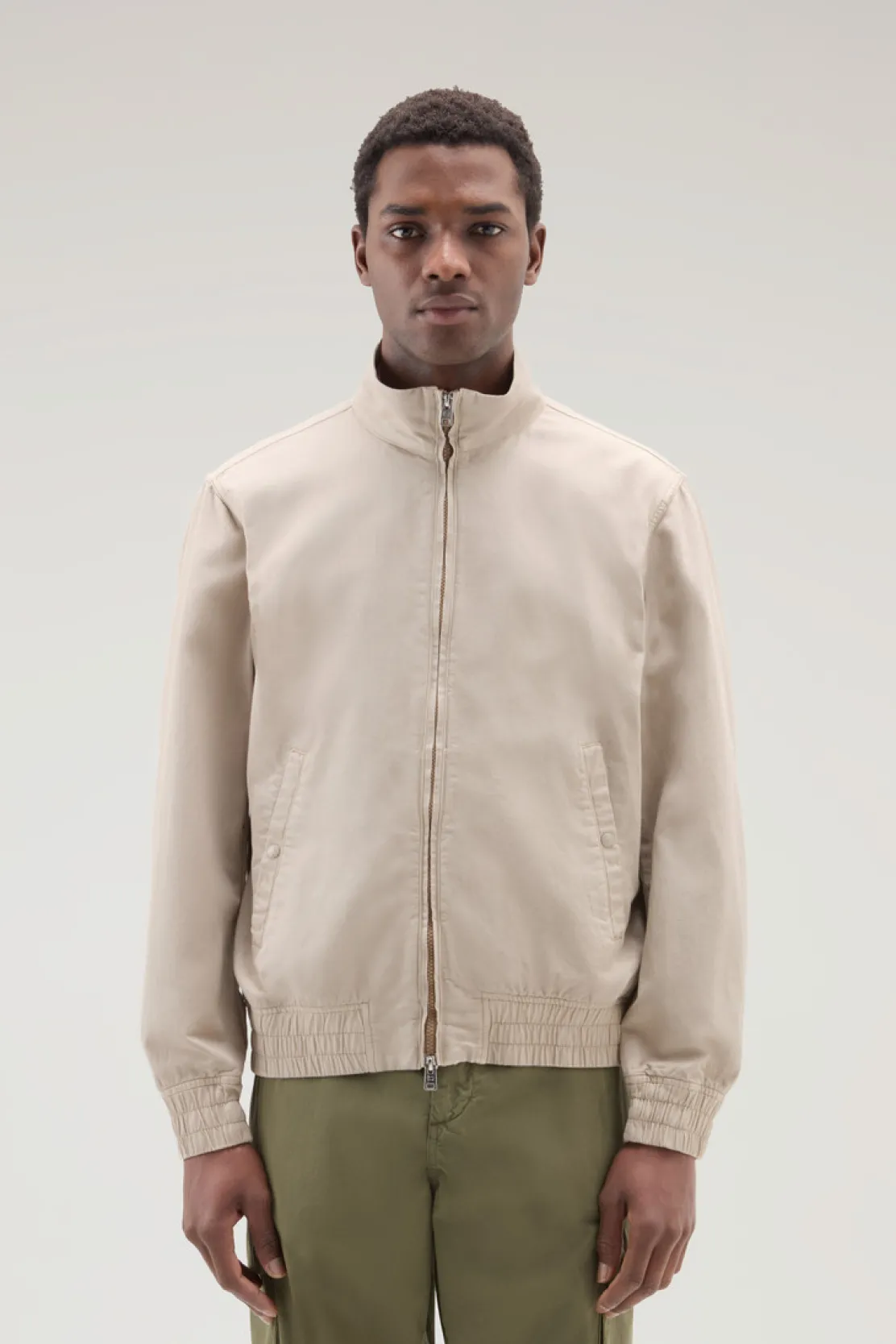 Bomber>Woolrich Bomber In Misto Cotone E Lino Rope