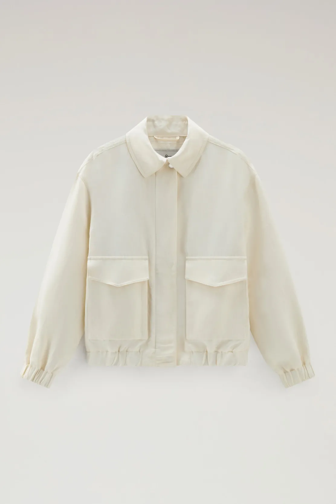 Bomber>Woolrich Bomber In Misto Lino Plaster White