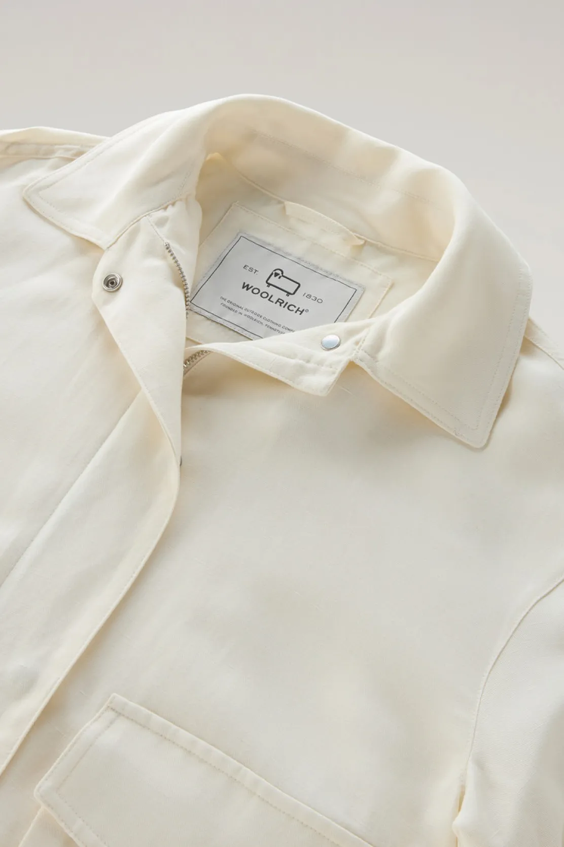 Bomber>Woolrich Bomber In Misto Lino Plaster White