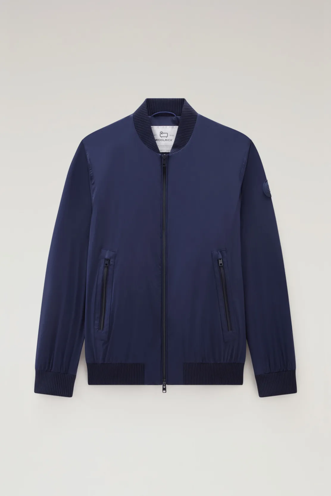 Bomber>Woolrich Bomber In Nylon Elasticizzato Con Finitura Opaca Maritime Blue