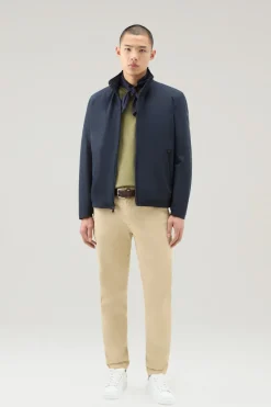 Bomber|Impermeabili>Woolrich Bomber Sailing Imbottito Melton Blue