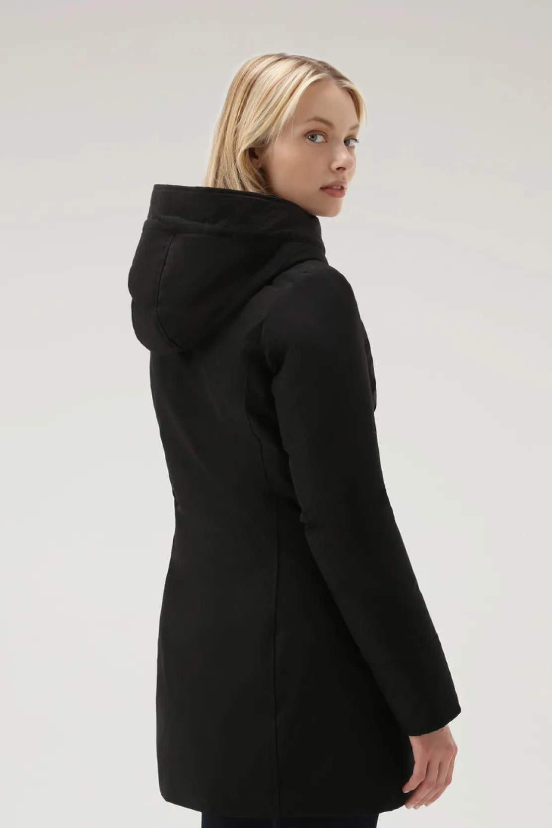 Parka>Woolrich Boulder Parka In Ramar Cloth Con Cappuccio E Collo Removibile In Pelliccia Sintetica Black