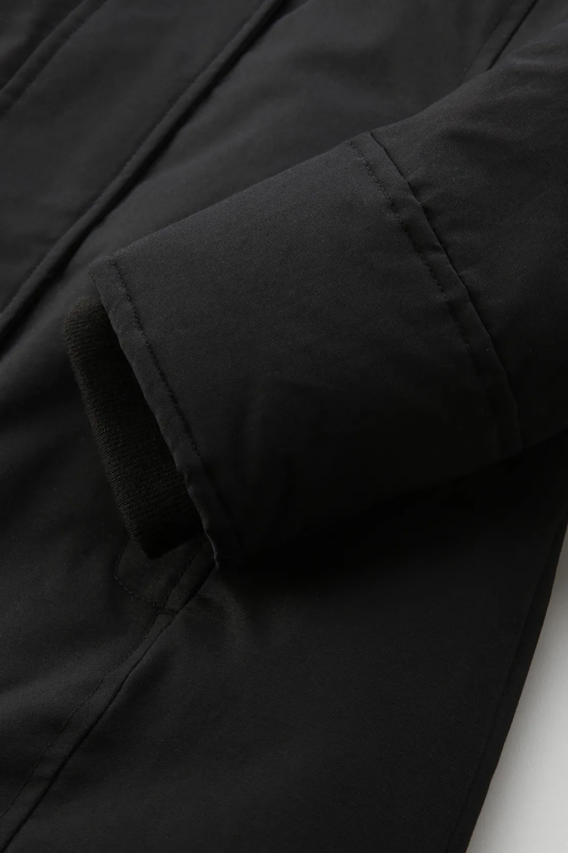 Parka>Woolrich Boulder Parka In Ramar Cloth Con Cappuccio E Collo Removibile In Pelliccia Sintetica Black