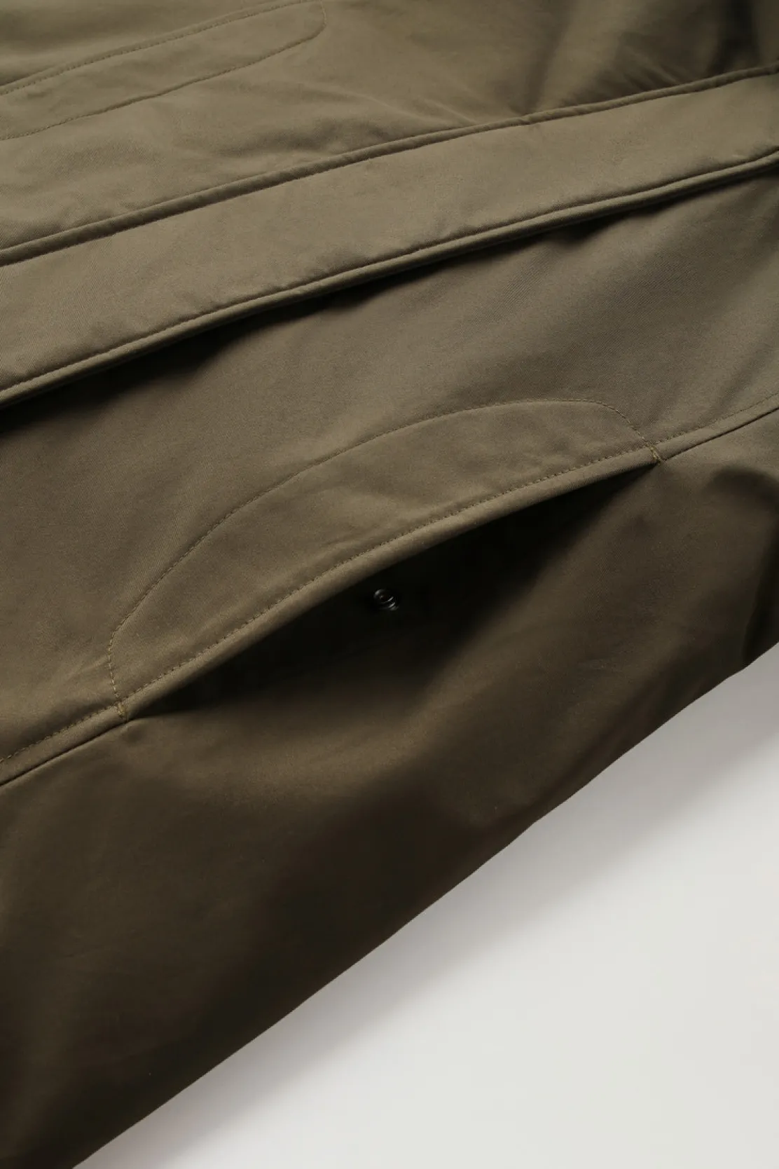 Parka>Woolrich Boulder Parka In Ramar Cloth Con Cappuccio E Collo Removibile In Pelliccia Sintetica Dark Green