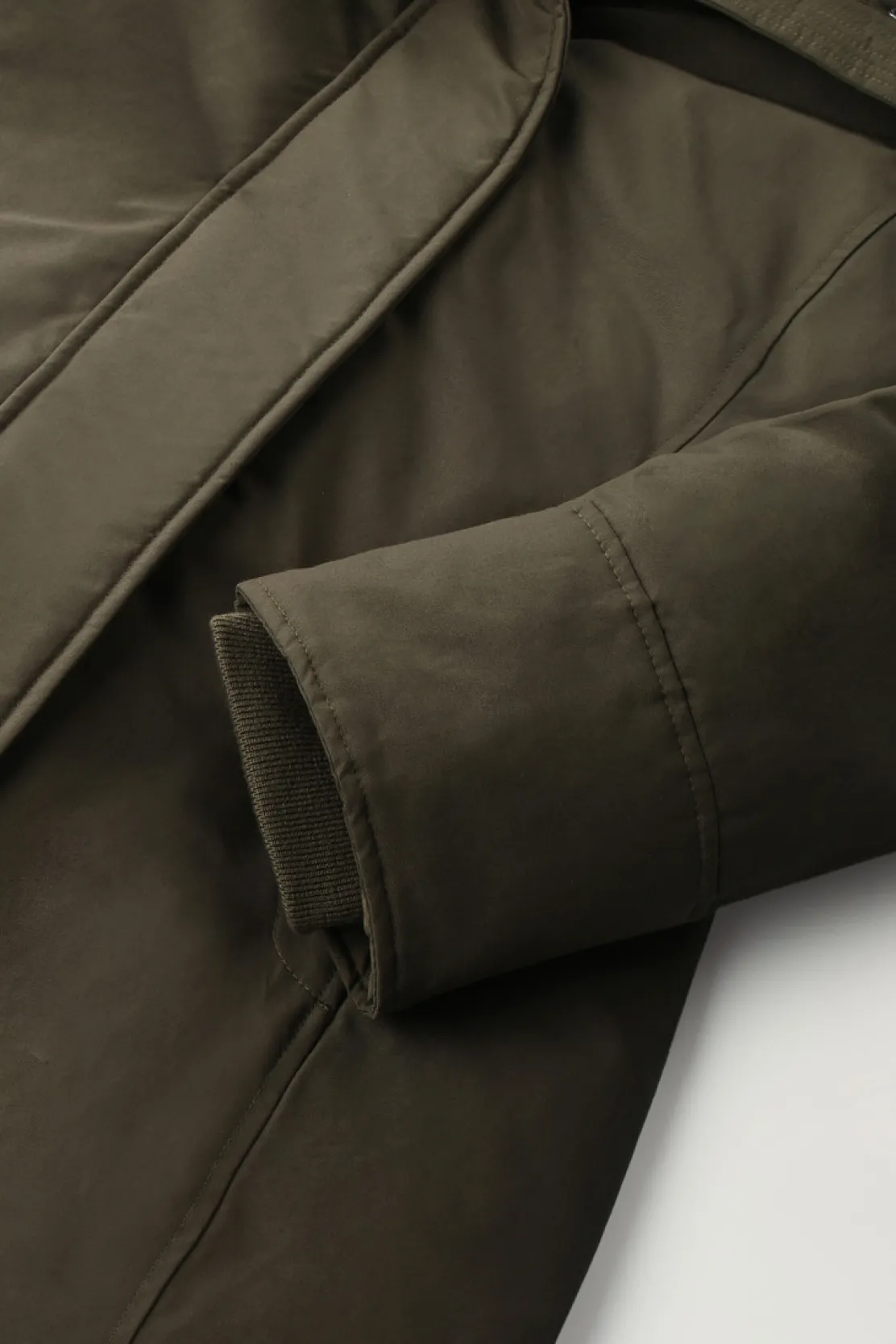 Parka>Woolrich Boulder Parka In Ramar Cloth Con Cappuccio E Collo Removibile In Pelliccia Sintetica Dark Green