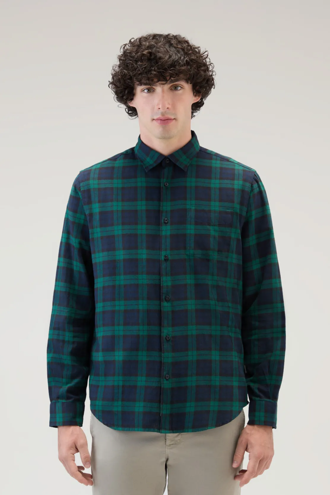 Camicie>Woolrich Camicia A Quadri In Flanella Leggera Black Watch