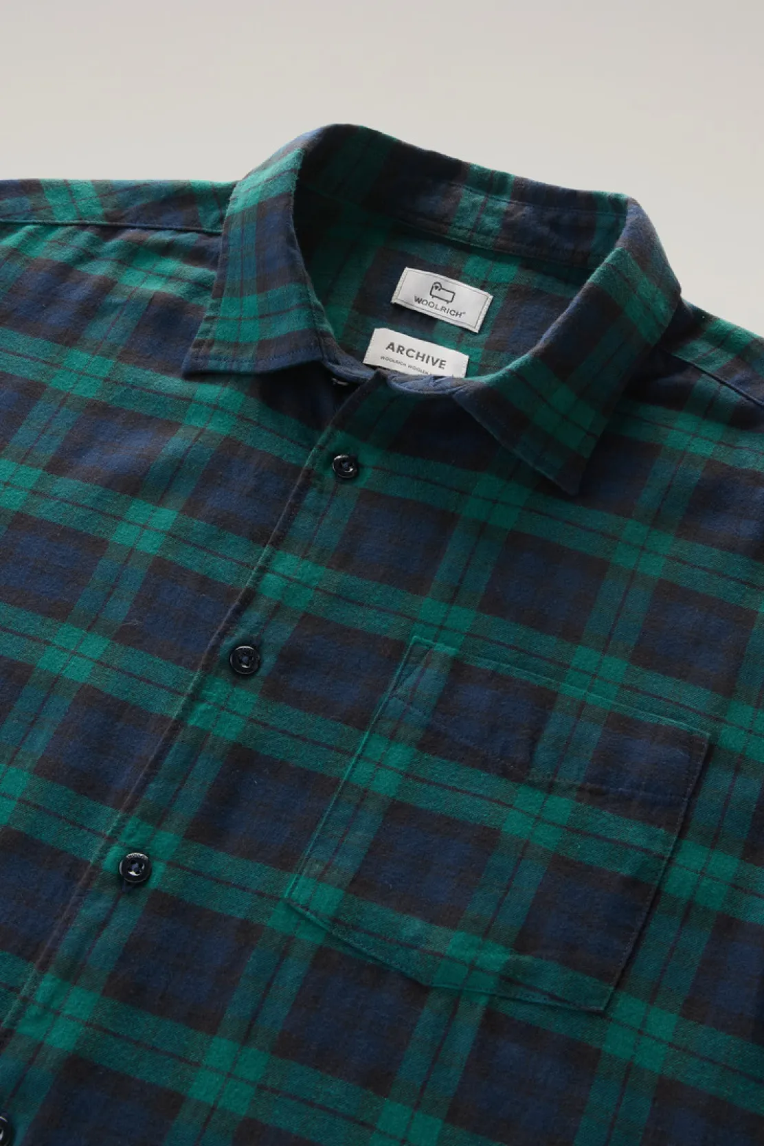 Camicie>Woolrich Camicia A Quadri In Flanella Leggera Black Watch