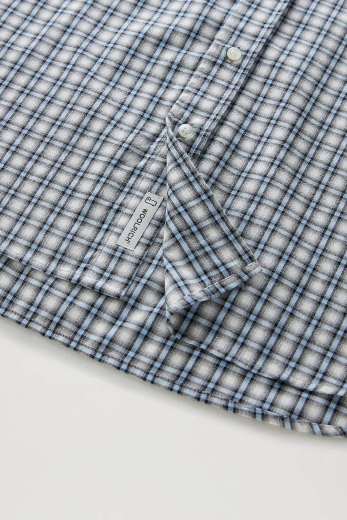 Camicie>Woolrich Camicia A Quadri In Puro Cotone Micro Check Sea Breeze