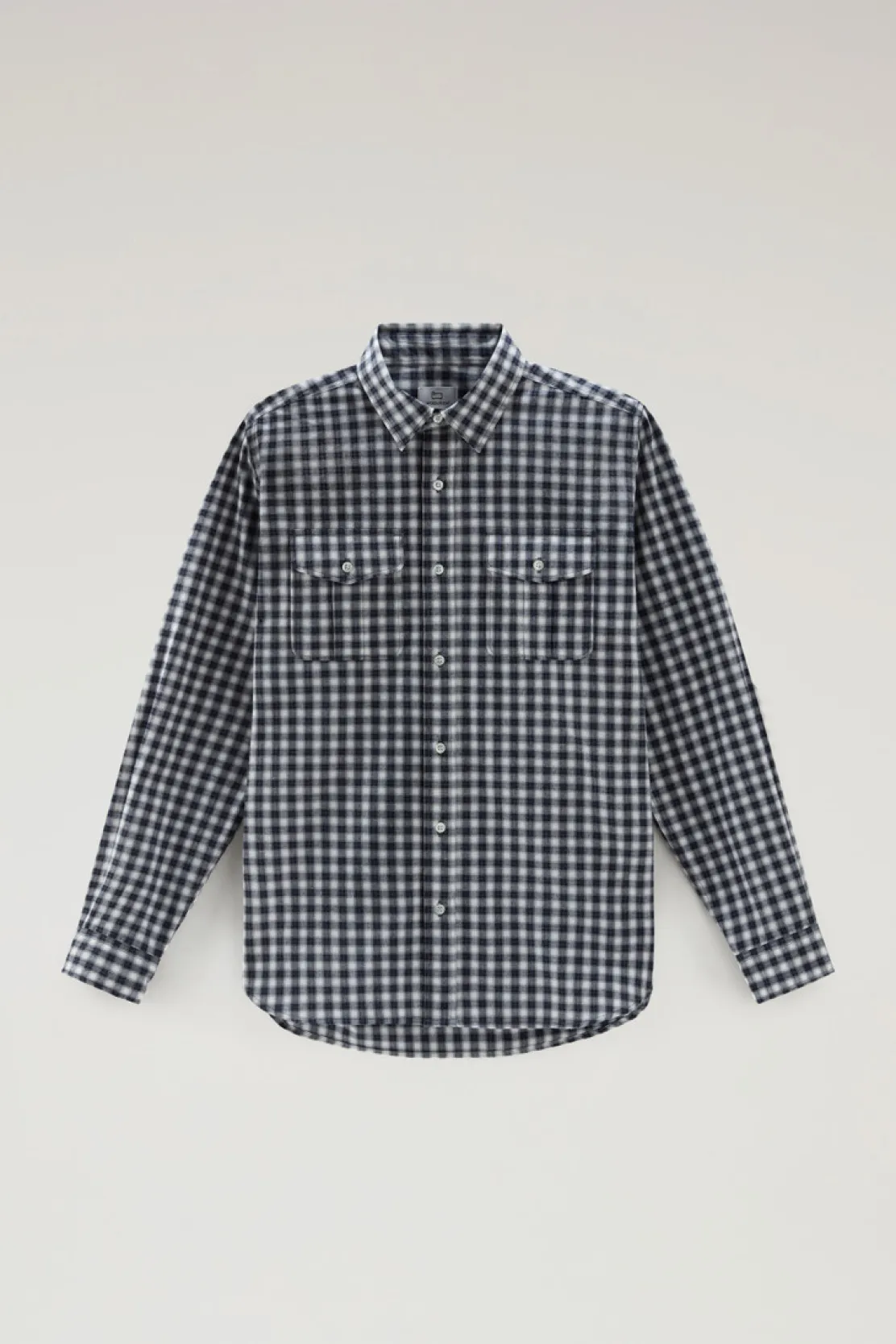 Camicie>Woolrich Camicia A Quadri In Puro Cotone Micro Check Blue