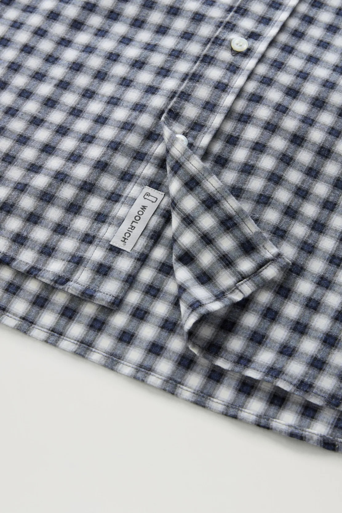 Camicie>Woolrich Camicia A Quadri In Puro Cotone Micro Check Blue