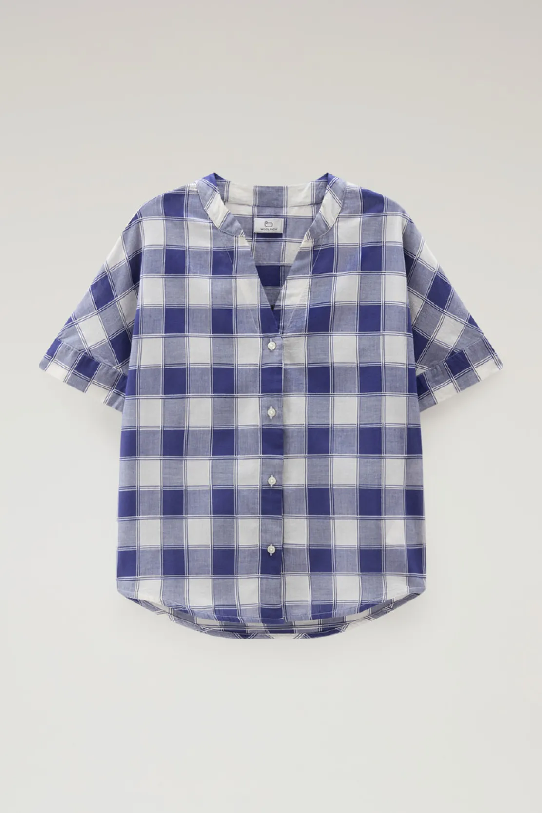Camicie e giacche a camicia>Woolrich Camicia A Quadri In Voile Di Puro Cotone Blue Buffalo