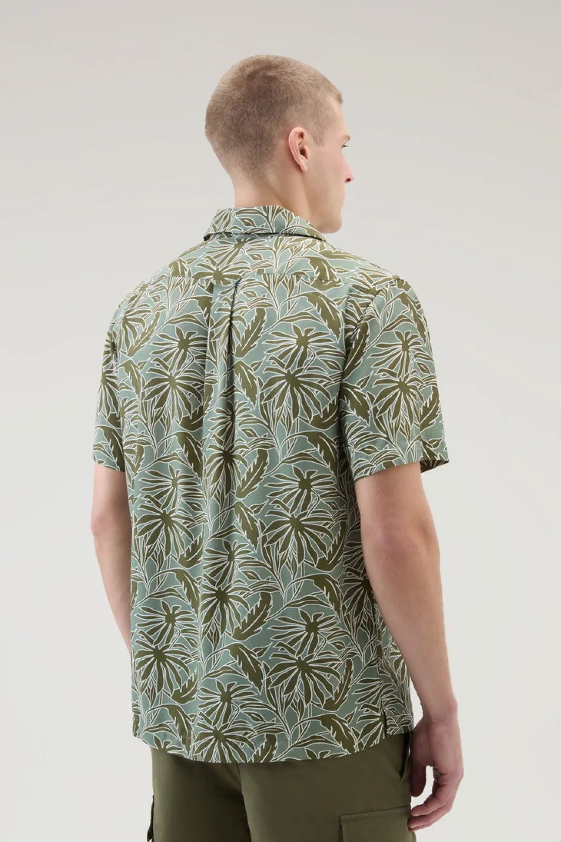 Camicie>Woolrich Camicia Con Stampa Tropical Tropical Sage