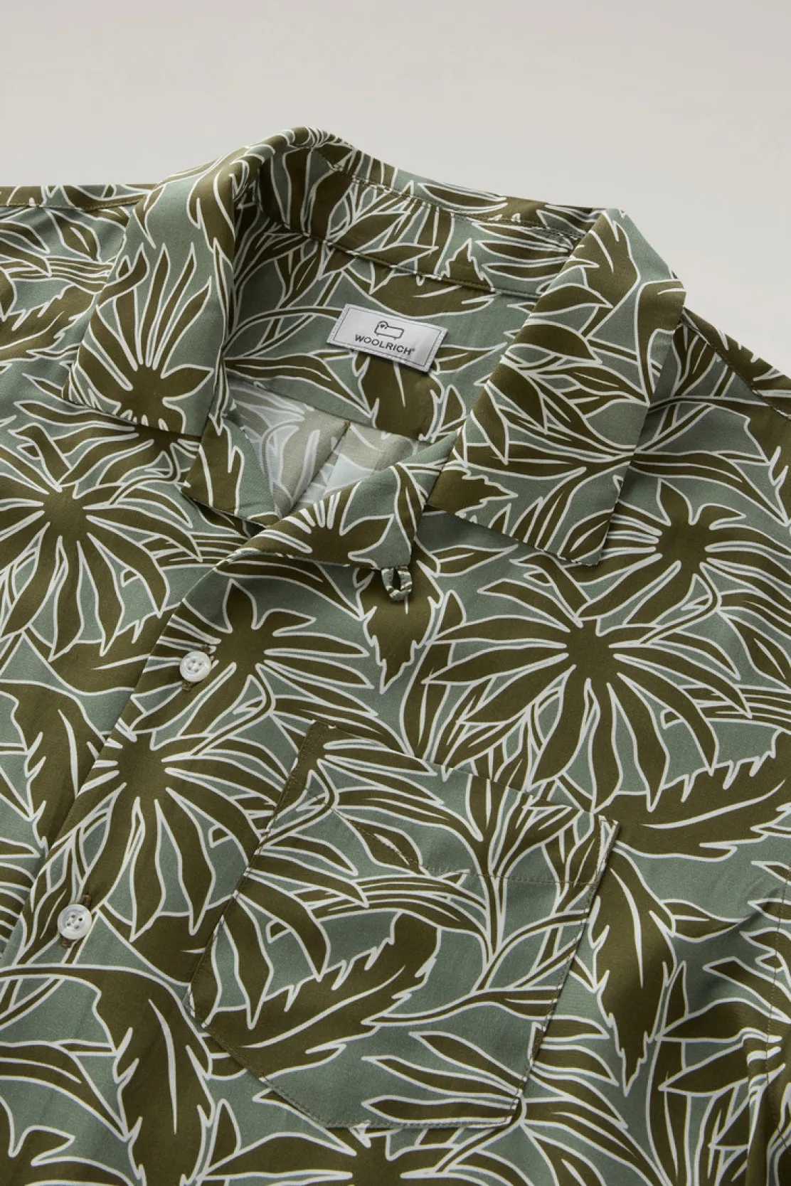 Camicie>Woolrich Camicia Con Stampa Tropical Tropical Sage