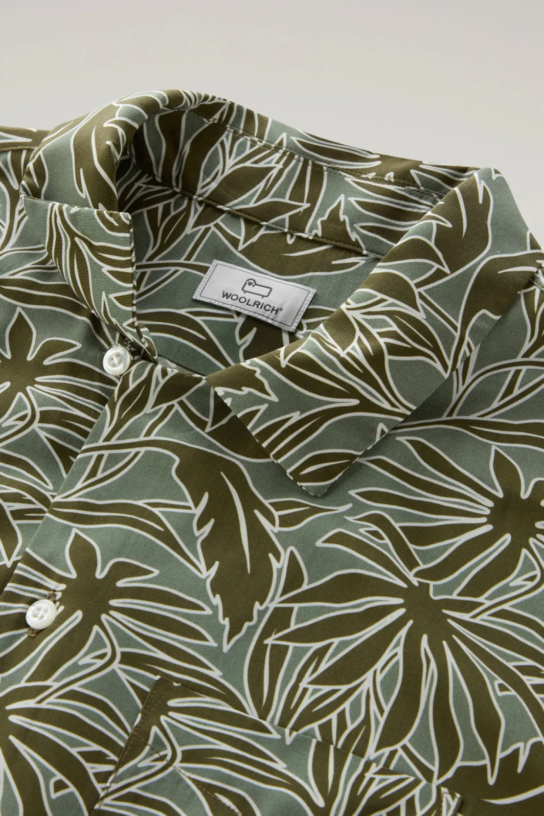 Camicie>Woolrich Camicia Con Stampa Tropical Tropical Sage