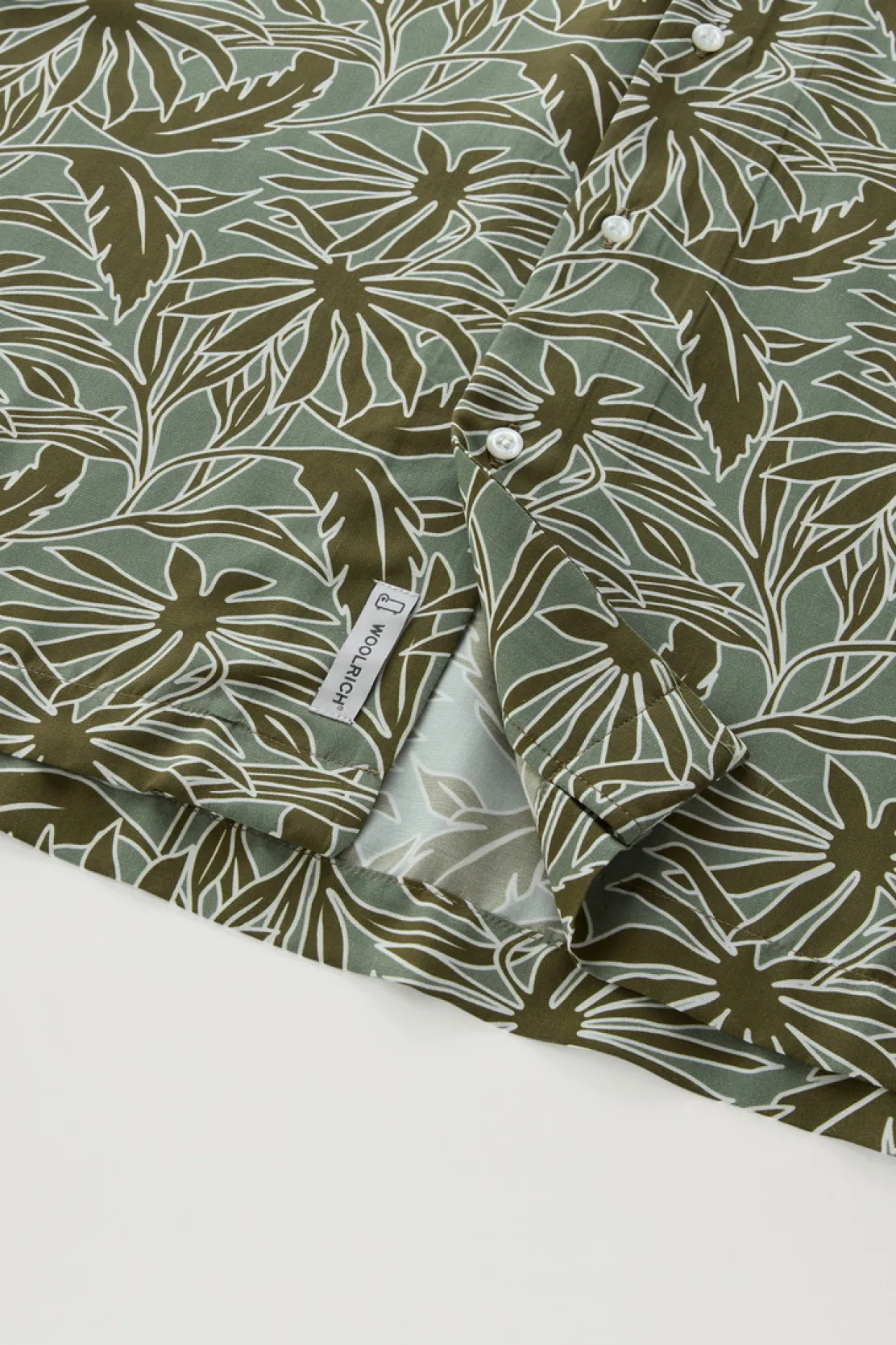 Camicie>Woolrich Camicia Con Stampa Tropical Tropical Sage