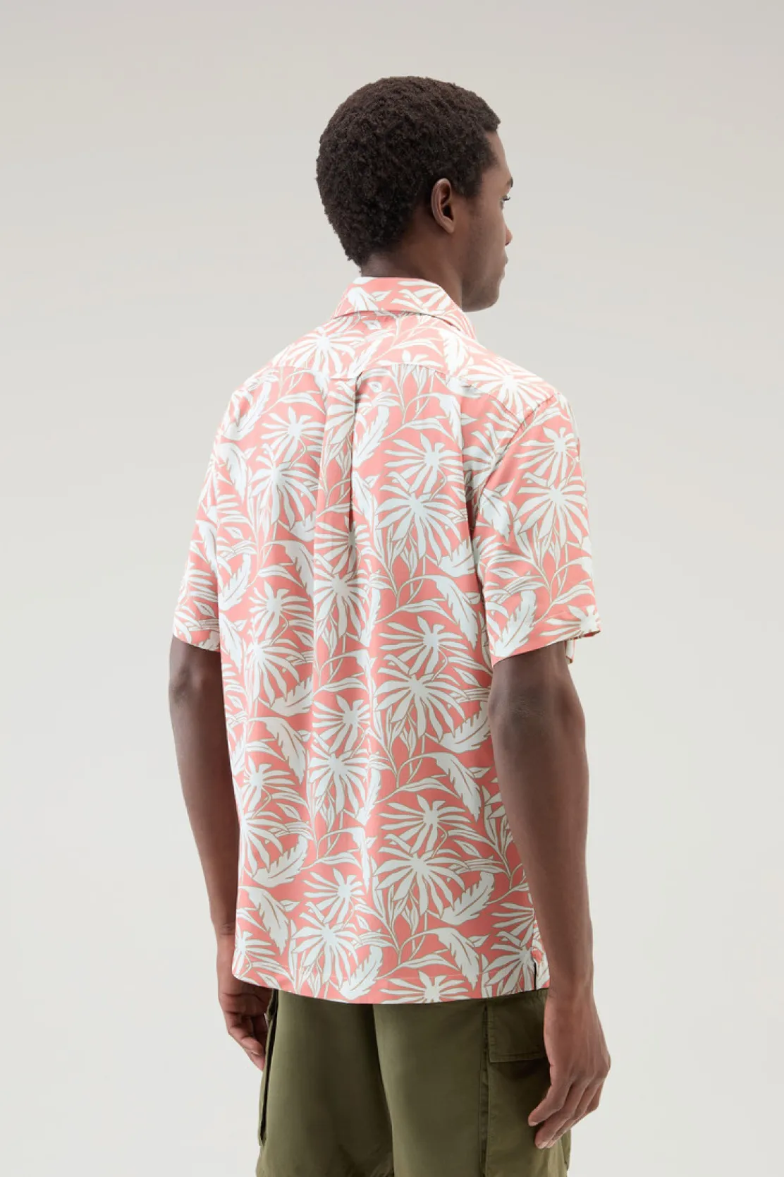 Camicie>Woolrich Camicia Con Stampa Tropical Tropical Coral Sand