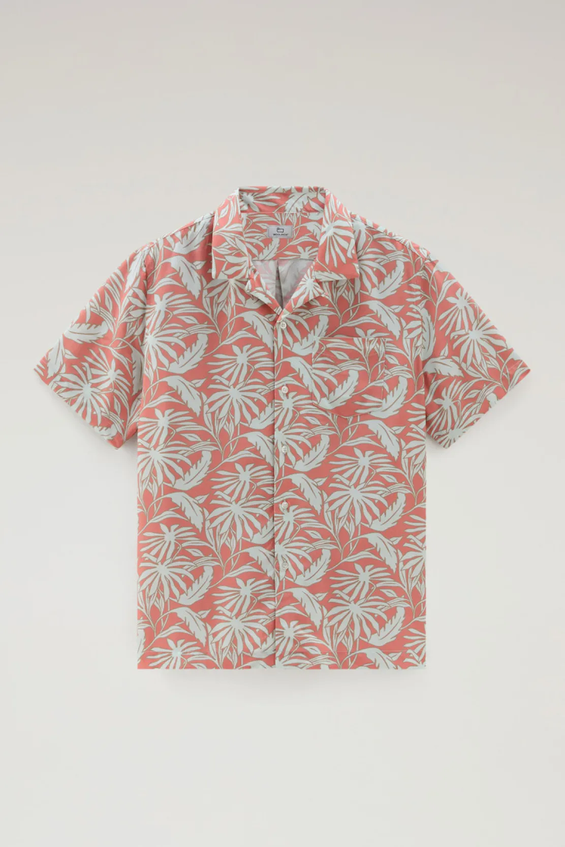 Camicie>Woolrich Camicia Con Stampa Tropical Tropical Coral Sand