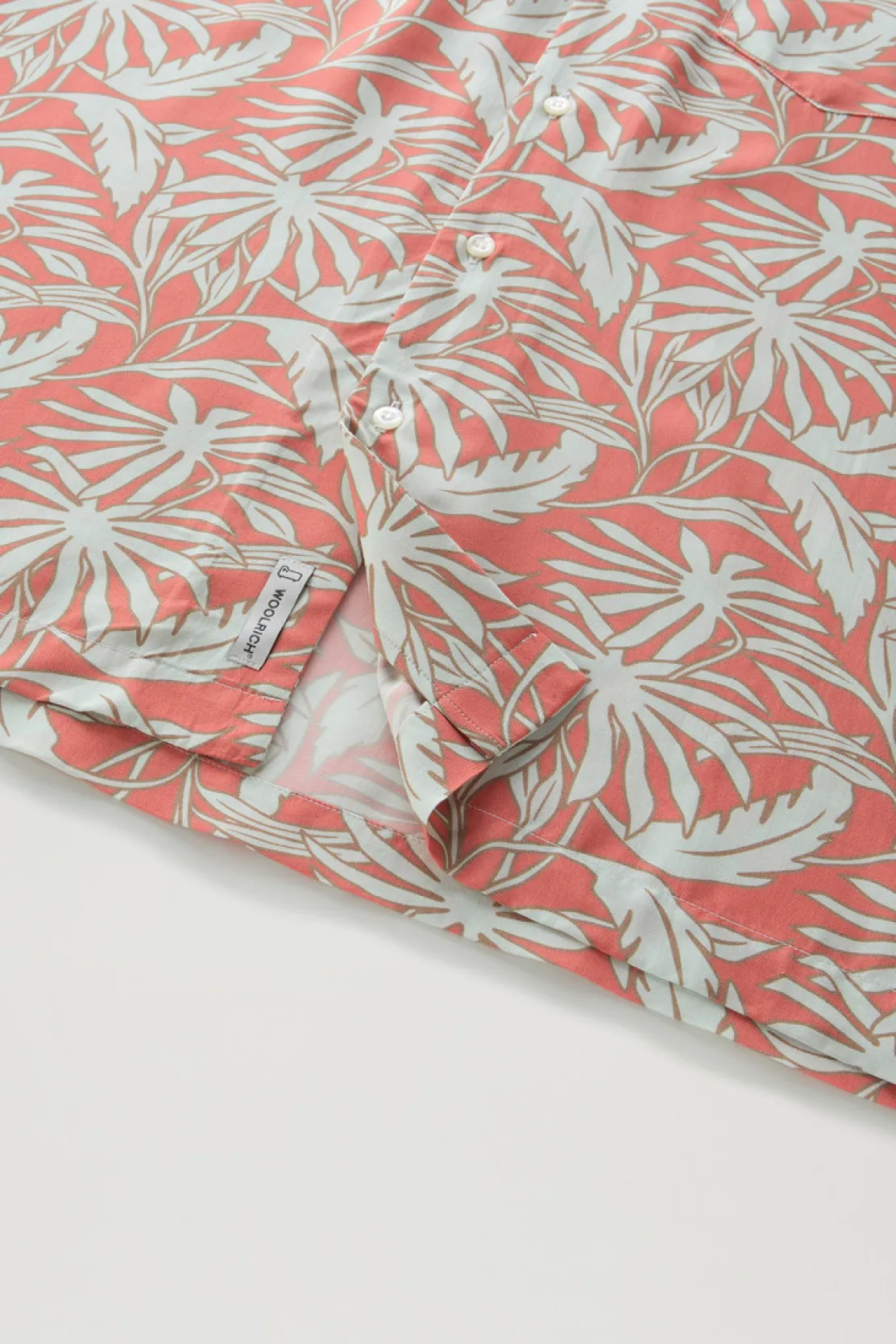 Camicie>Woolrich Camicia Con Stampa Tropical Tropical Coral Sand