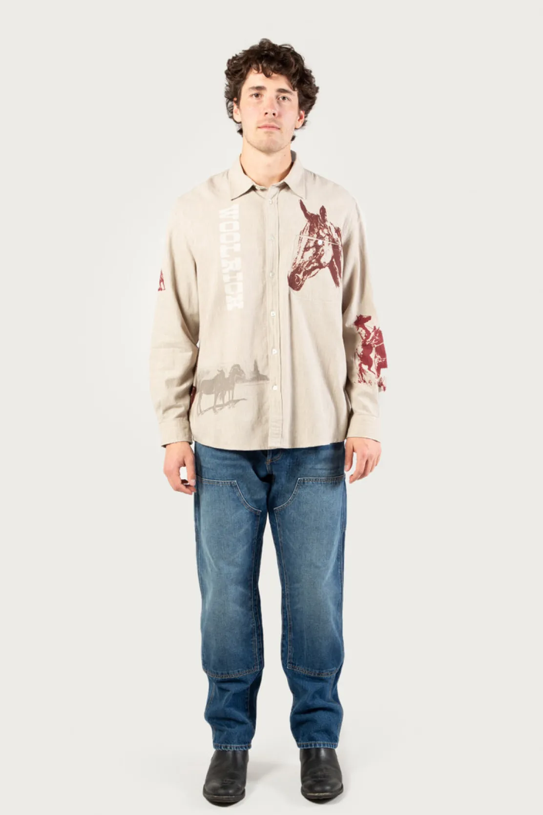 One Of These Days / Woolrich|Camicie>Woolrich Camicia In Flanella Con Stampa Western - One Of These Days / Sand