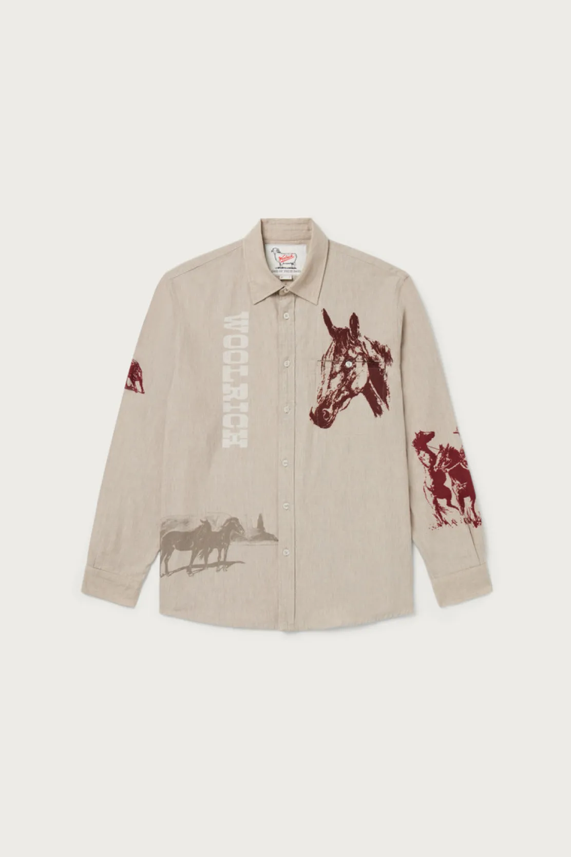 One Of These Days / Woolrich|Camicie>Woolrich Camicia In Flanella Con Stampa Western - One Of These Days / Sand