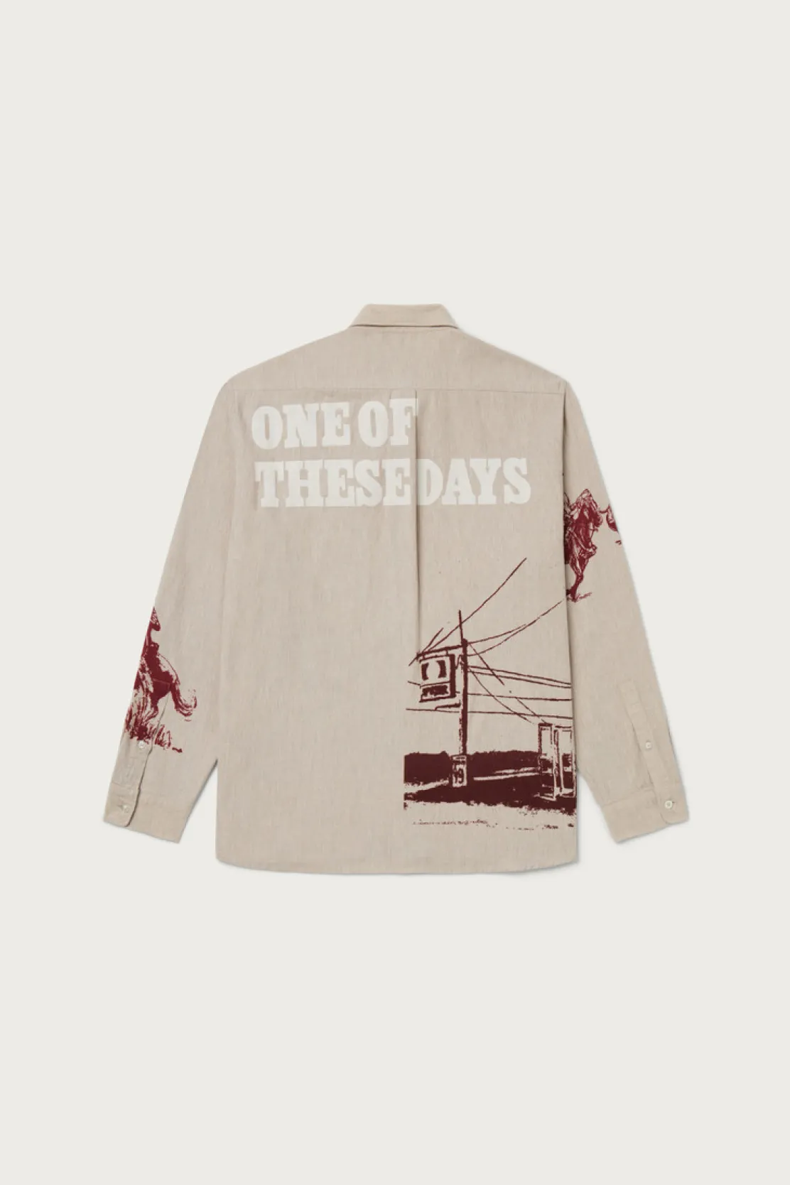 One Of These Days / Woolrich|Camicie>Woolrich Camicia In Flanella Con Stampa Western - One Of These Days / Sand