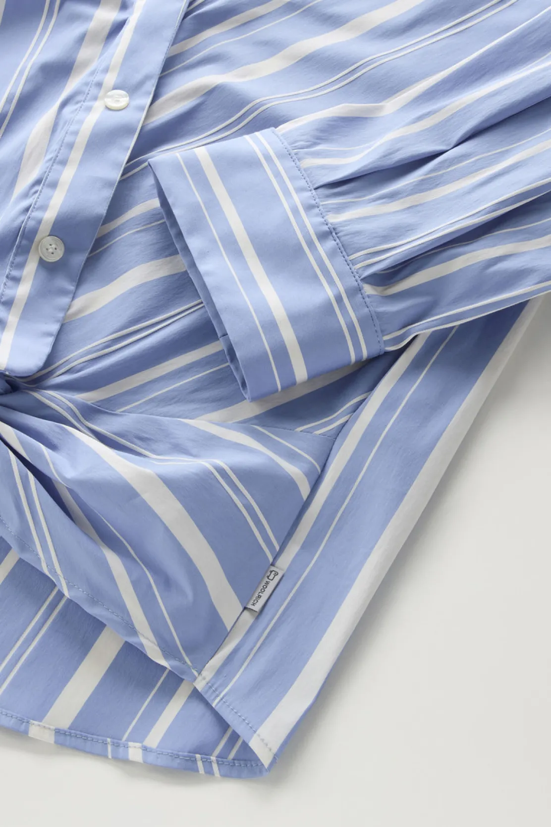 Camicie e giacche a camicia>Woolrich Camicia In Popeline Di Misto Cotone A Righe Sea Breeze Stripe