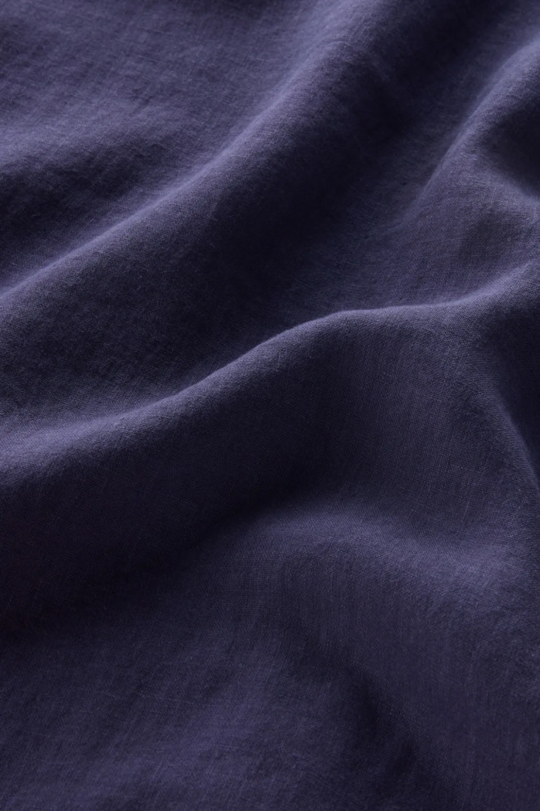 Camicie>Woolrich Camicia In Puro Lino Tinta In Capo Maritime Blue