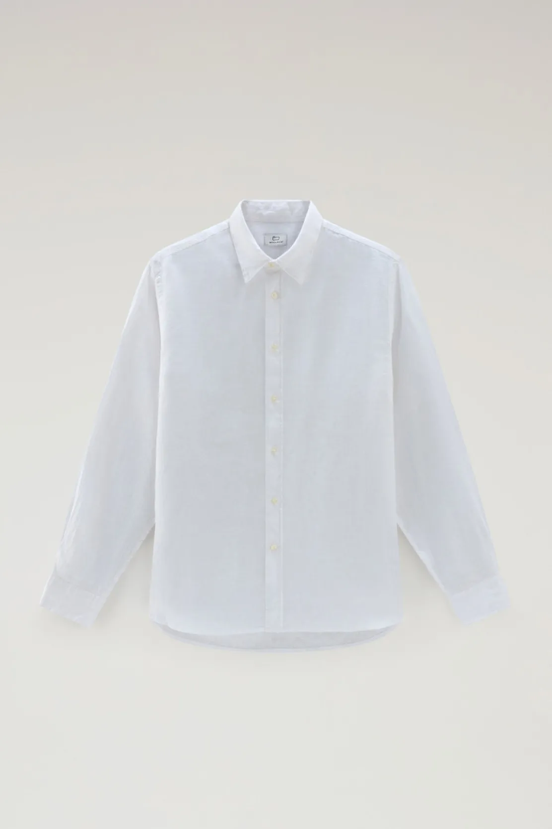 Camicie>Woolrich Camicia In Puro Lino Tinta In Capo Bright White