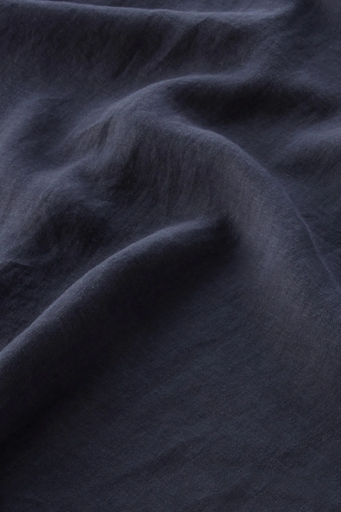 Camicie>Woolrich Camicia In Puro Lino Tinta In Capo Melton Blue