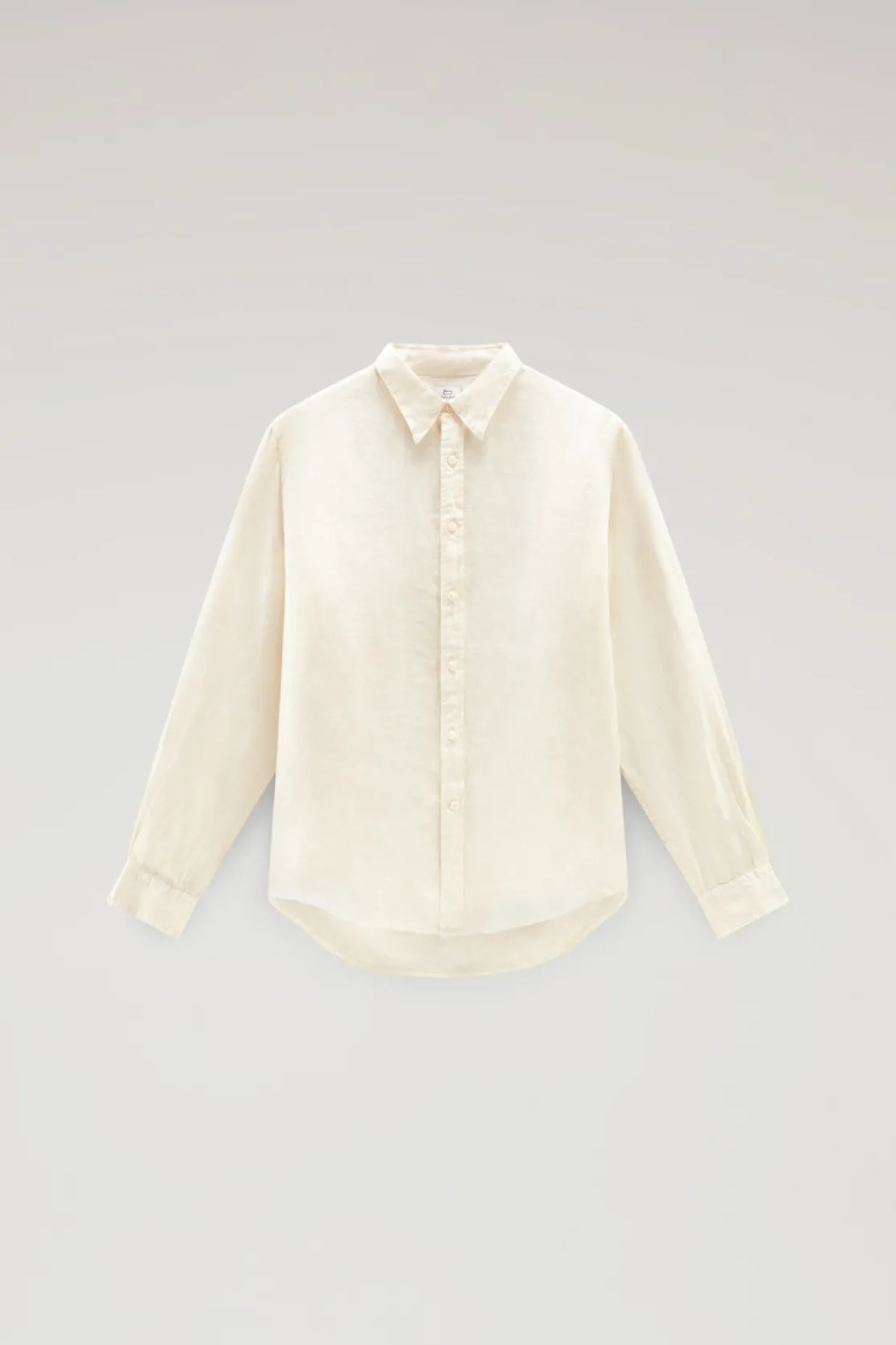 Camicie>Woolrich Camicia In Puro Lino Tinta In Capo Milky Cream